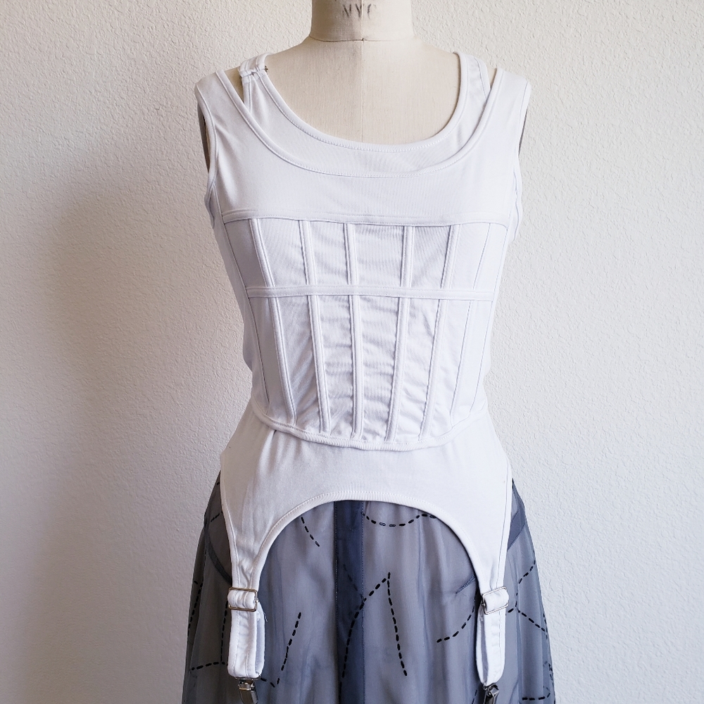 White Corset Top 2pc Set